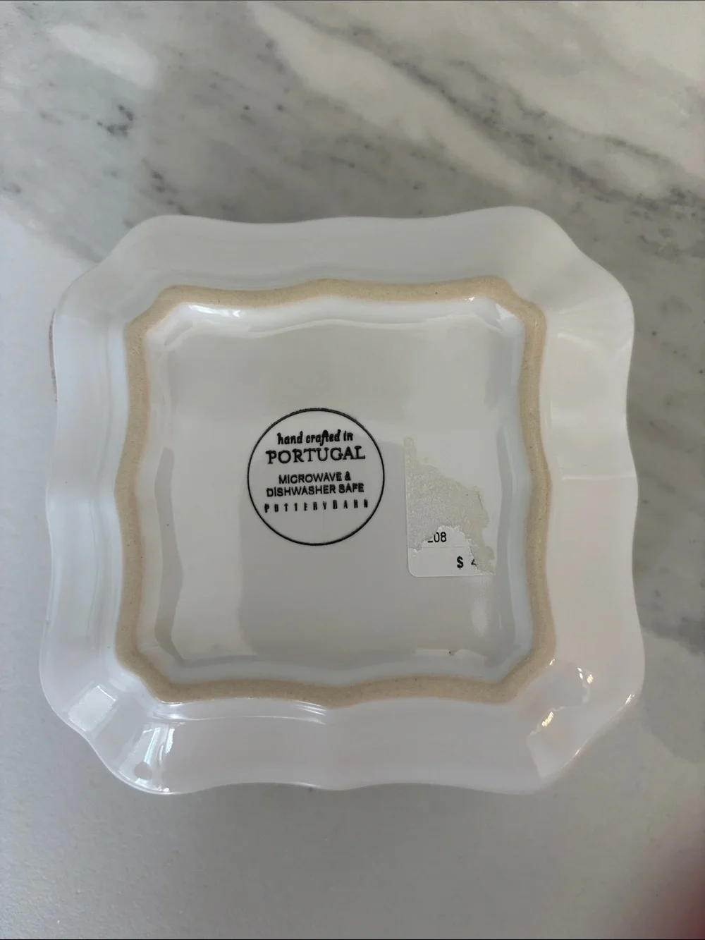 Pottery Barn Cambria White Square Tidbit/Appetizer Plates - Set of Three
